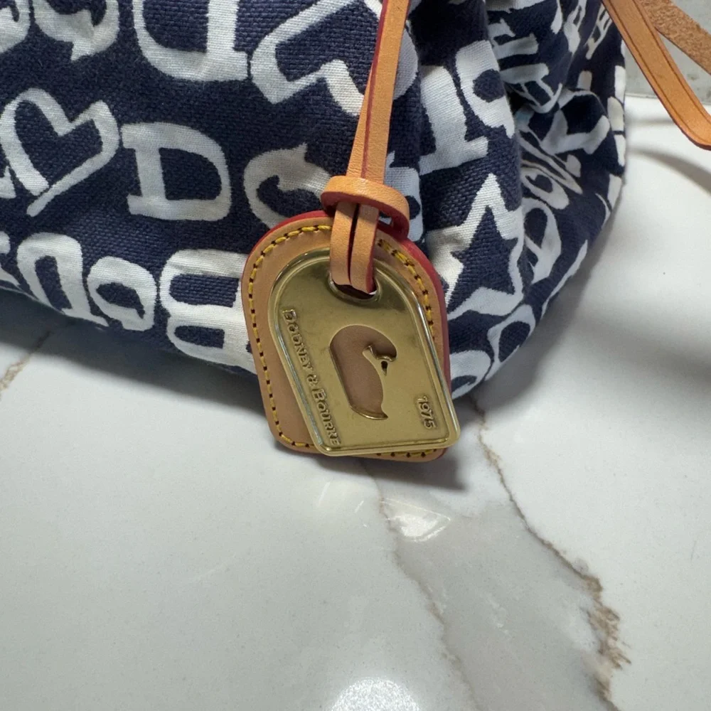 Dooney & Bourke Duffel Travel Bag, Signature Monogram Blue and White - Picture 4 of 10